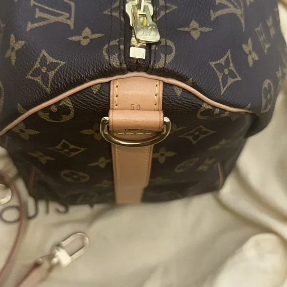 Louis Vuitton Monogram Canvas Duffel with Tan Accents - Picture 8 of 11
